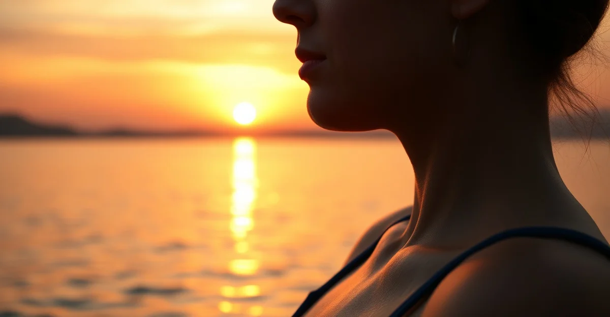 sunset over calm water with gentle ripples