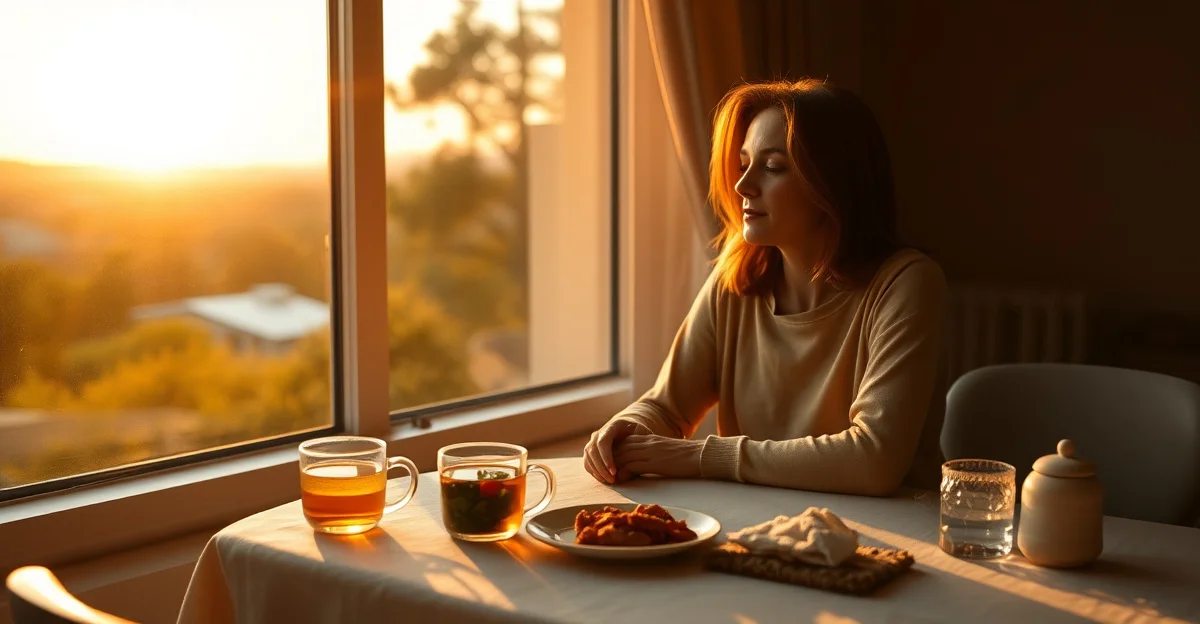 warm light reflecting on still water