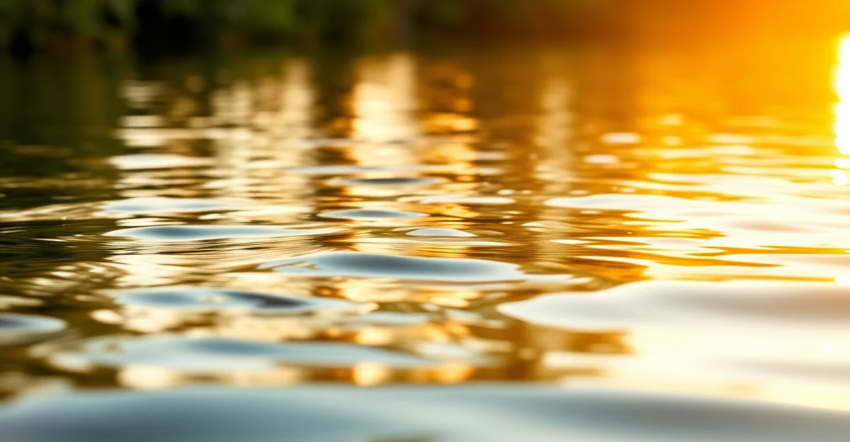 still water with gentle ripples reflecting light