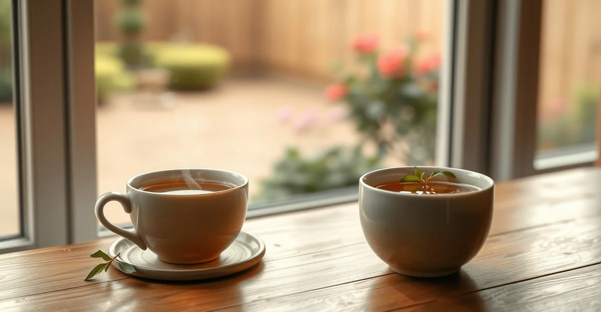 산책로의 고요한 아침빛