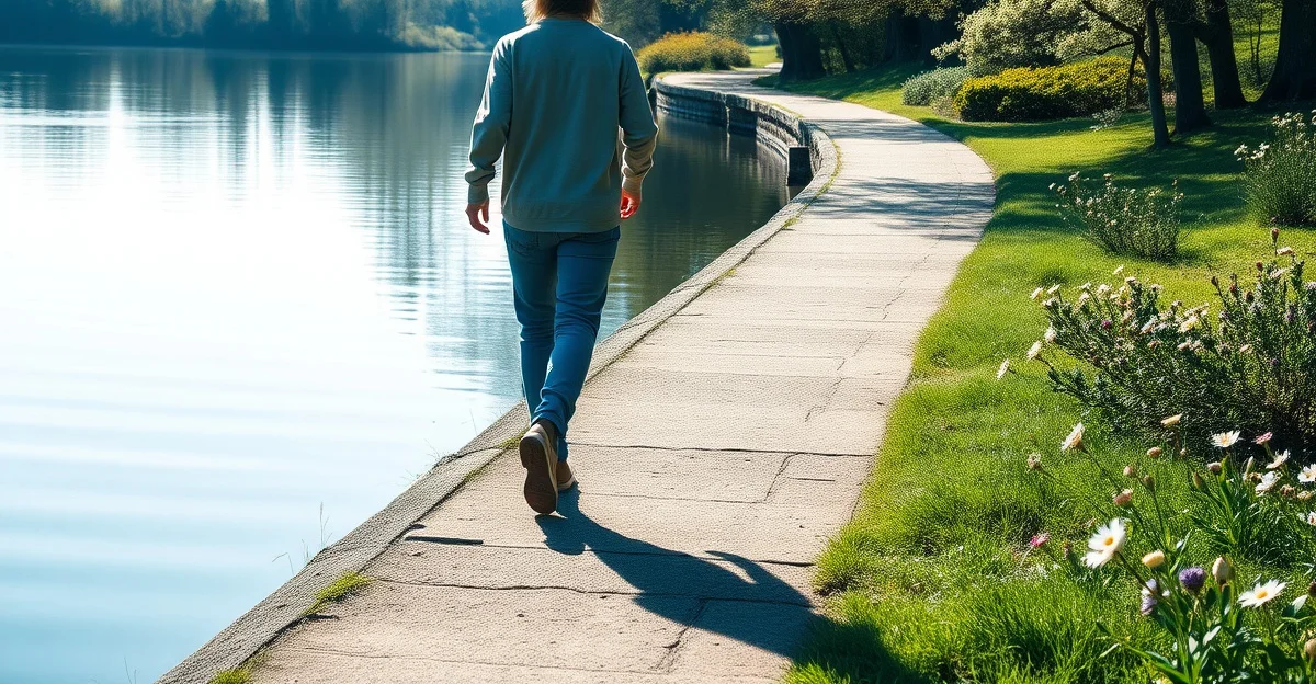 잔잔한 물 위로 햇빛이 반사되는 장면