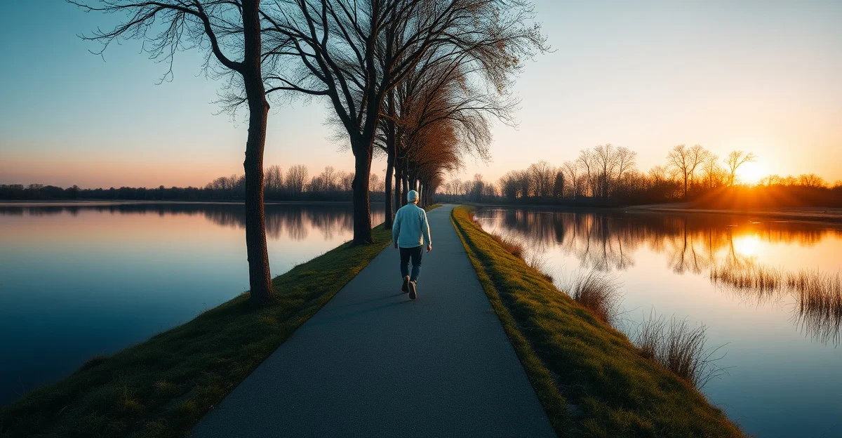 hands holding warm tea in a garden