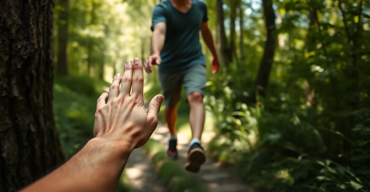 숲길을 비추는 따뜻한 햇빛