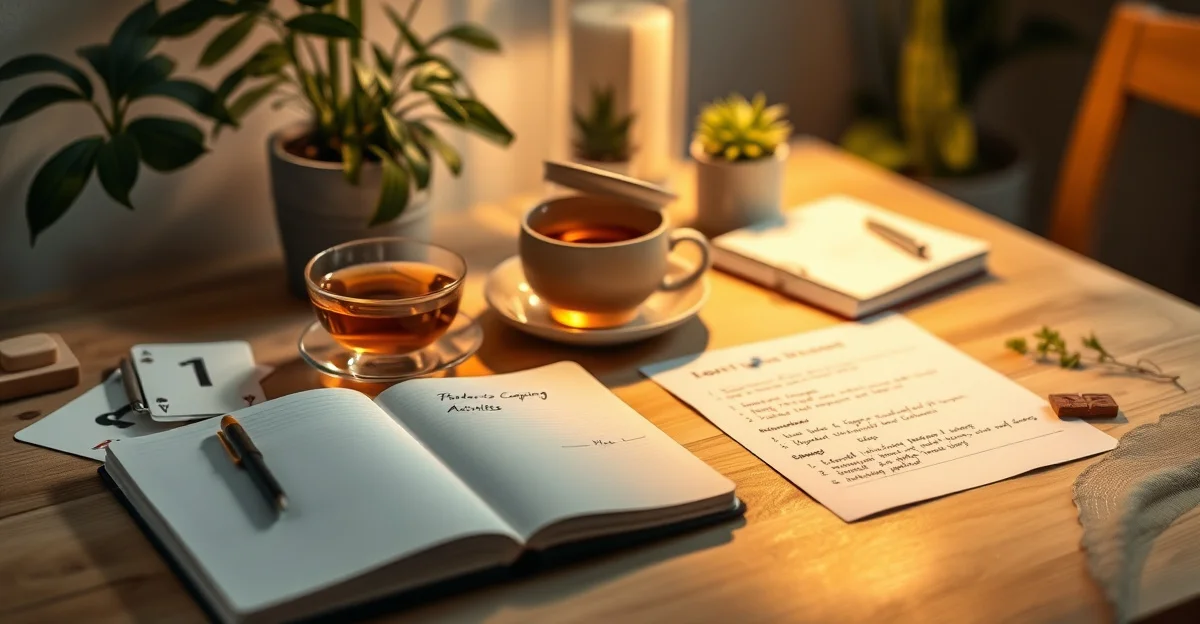 hands holding warm tea in a garden