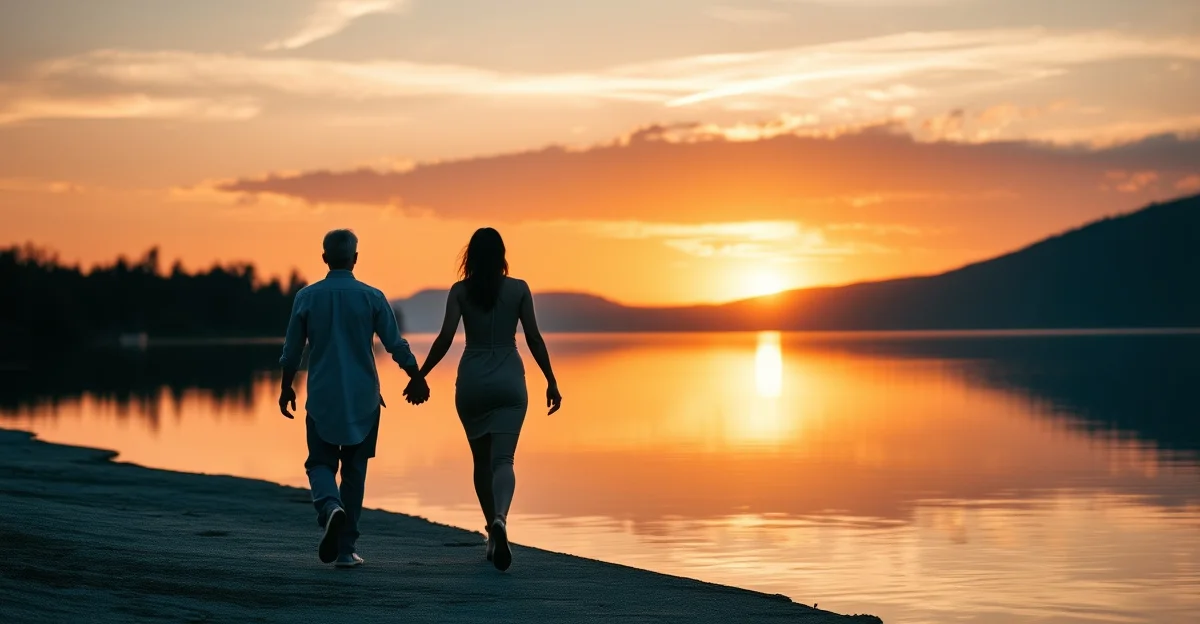 해질녘의 잔잔한 호수