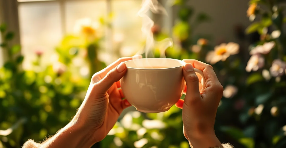 고요한 숲길에 아침 햇빛이 내려앉다