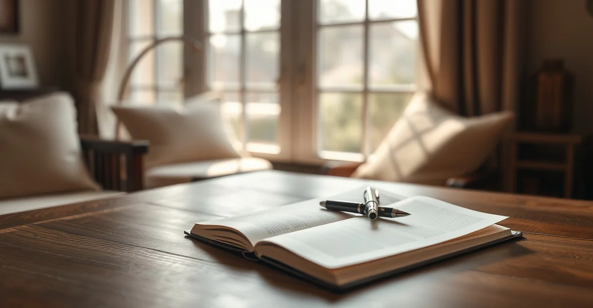 잔잔한 물 위로 해가 지고 있는 풍경