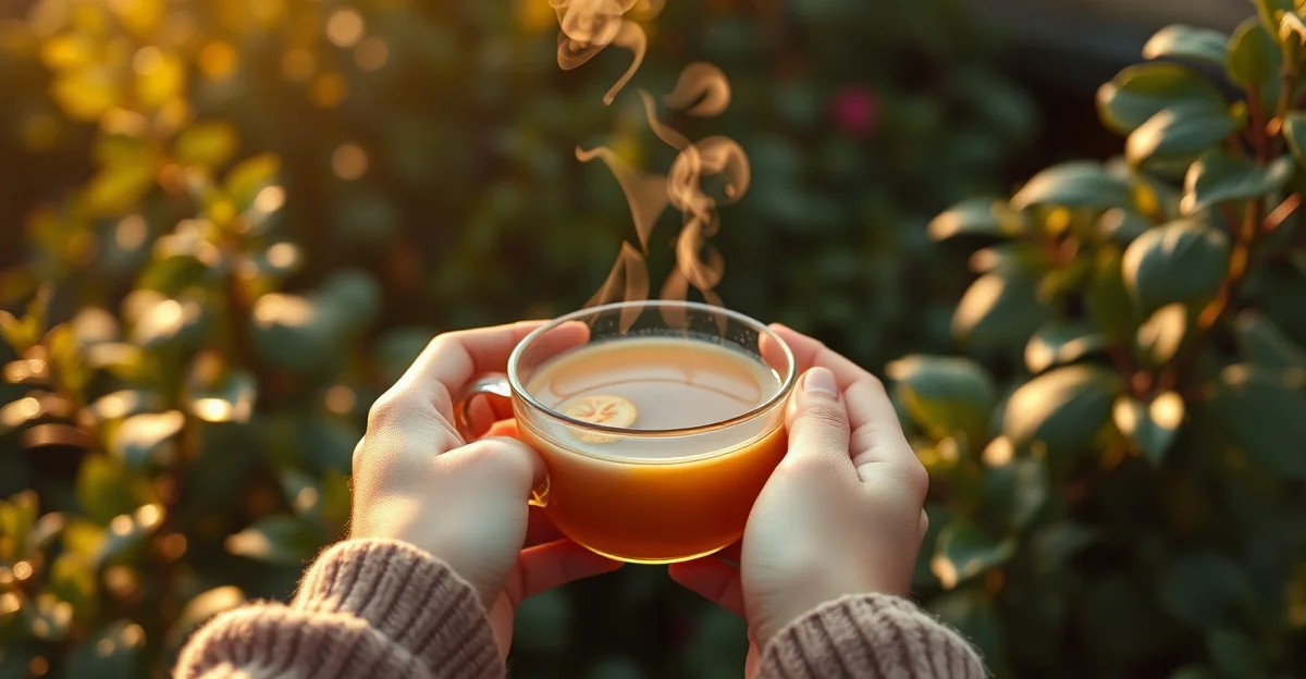 조용한 아침 숲길에 내린 부드러운 햇살