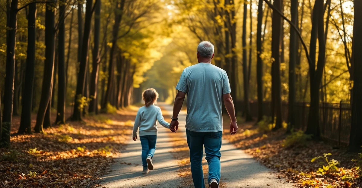 고요한 숲길에 부드러운 빛이 내려오는 모습