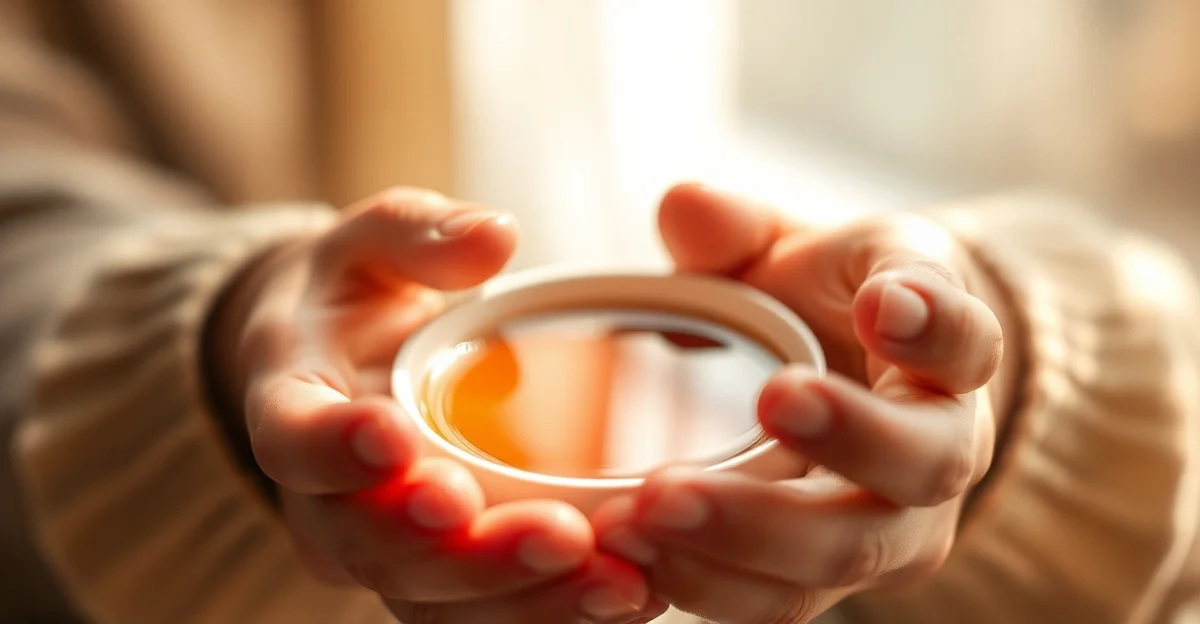 잔잔한 물 위에 떨어지는 빗방울