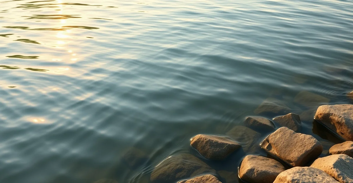 잔잔한 물 위 햇살