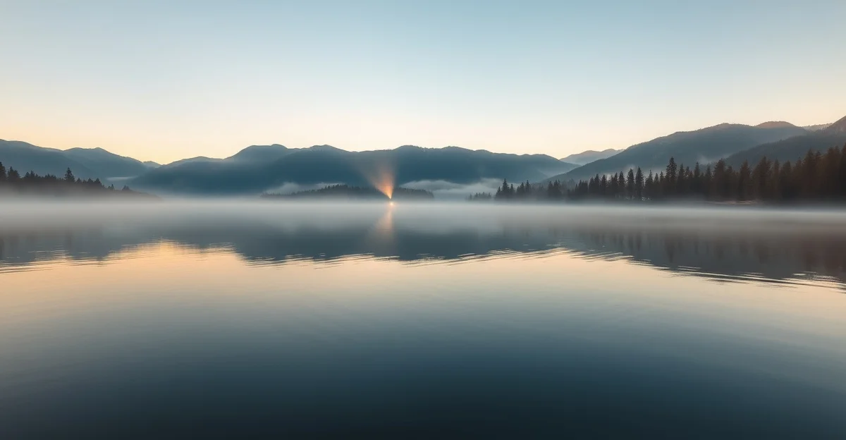 조용한 공원 벤치에서 바라본 석양
