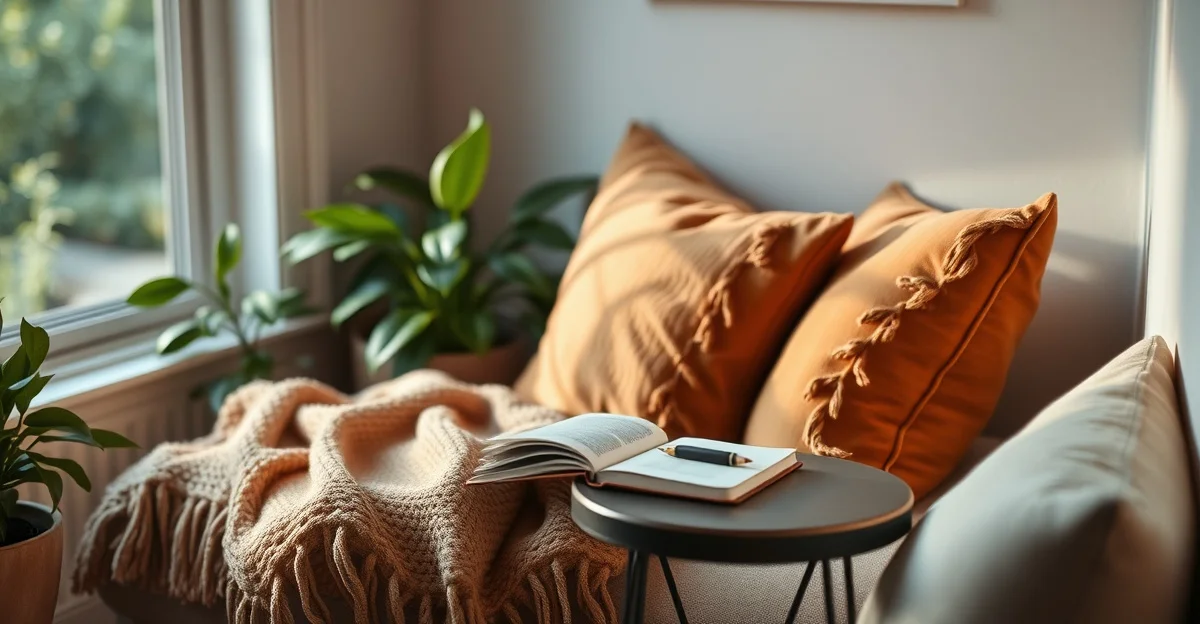 잔잔한 호수 위의 부드러운 아침 햇살