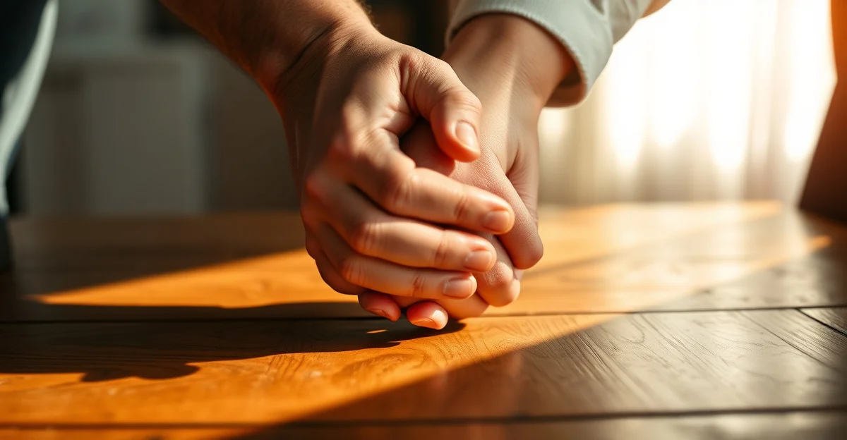 고요한 숲길에 햇빛이 내려앉은 모습
