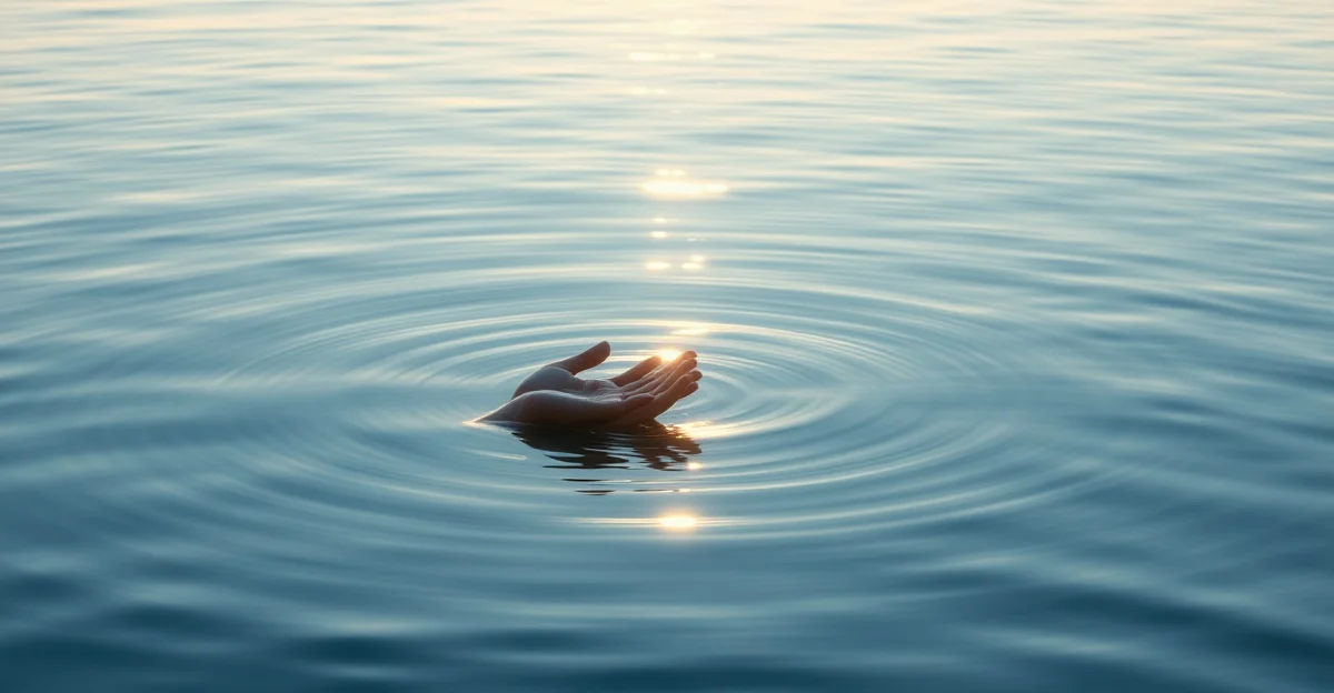 잔잔한 물위에 떨어지는 햇빛