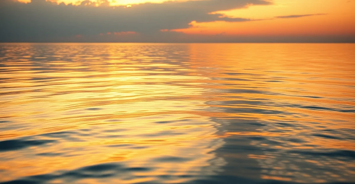 sunset reflecting on calm water