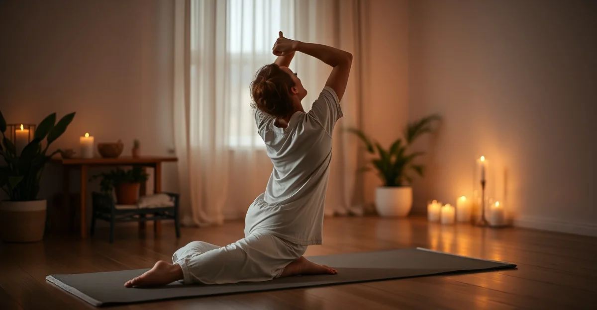 고요한 강변의 저녁 노을