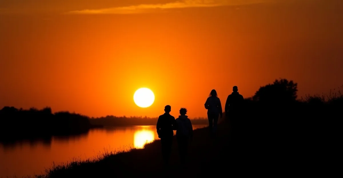 sunset light reflecting on still water